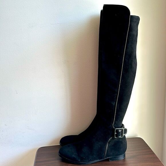 LK Bennett Delila Black Suede Over the Knee Boot Sz 38.5 - Picture 8 of 13